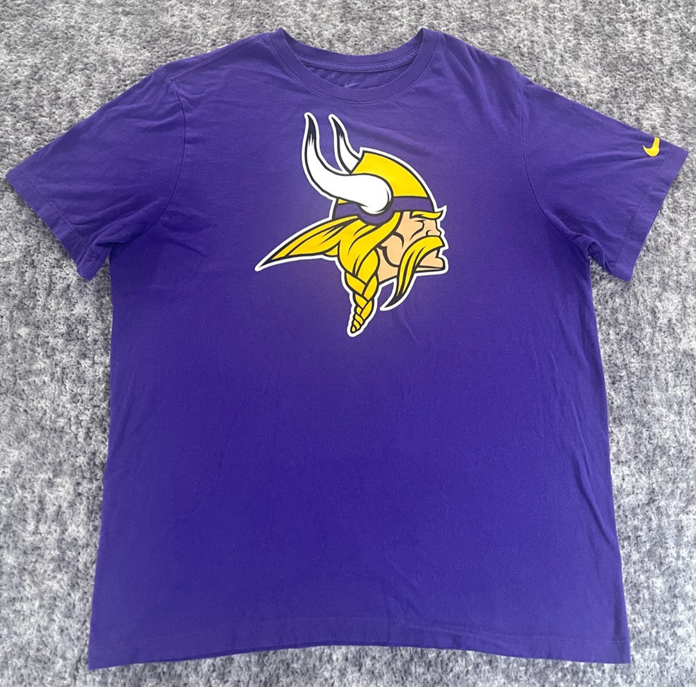 Nike Tee Minnesota Vikings Logo T-Shirt Purple NFL Football Men’s Large T Shirt